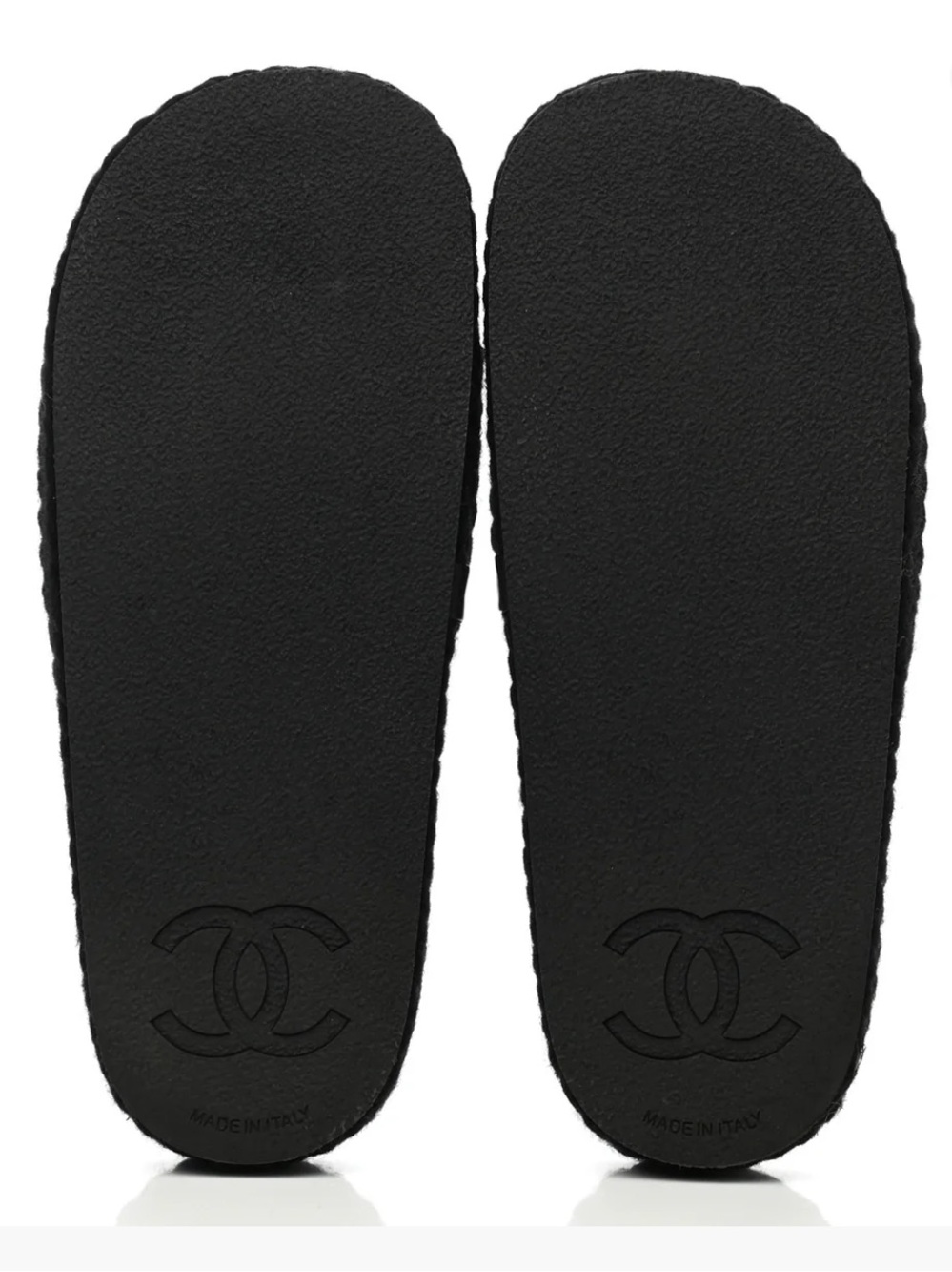CHANEL Black & Gold Braided Flat Sandals, Knitted Wool Braided Slide Mules 37.5 - Picture 11 of 15